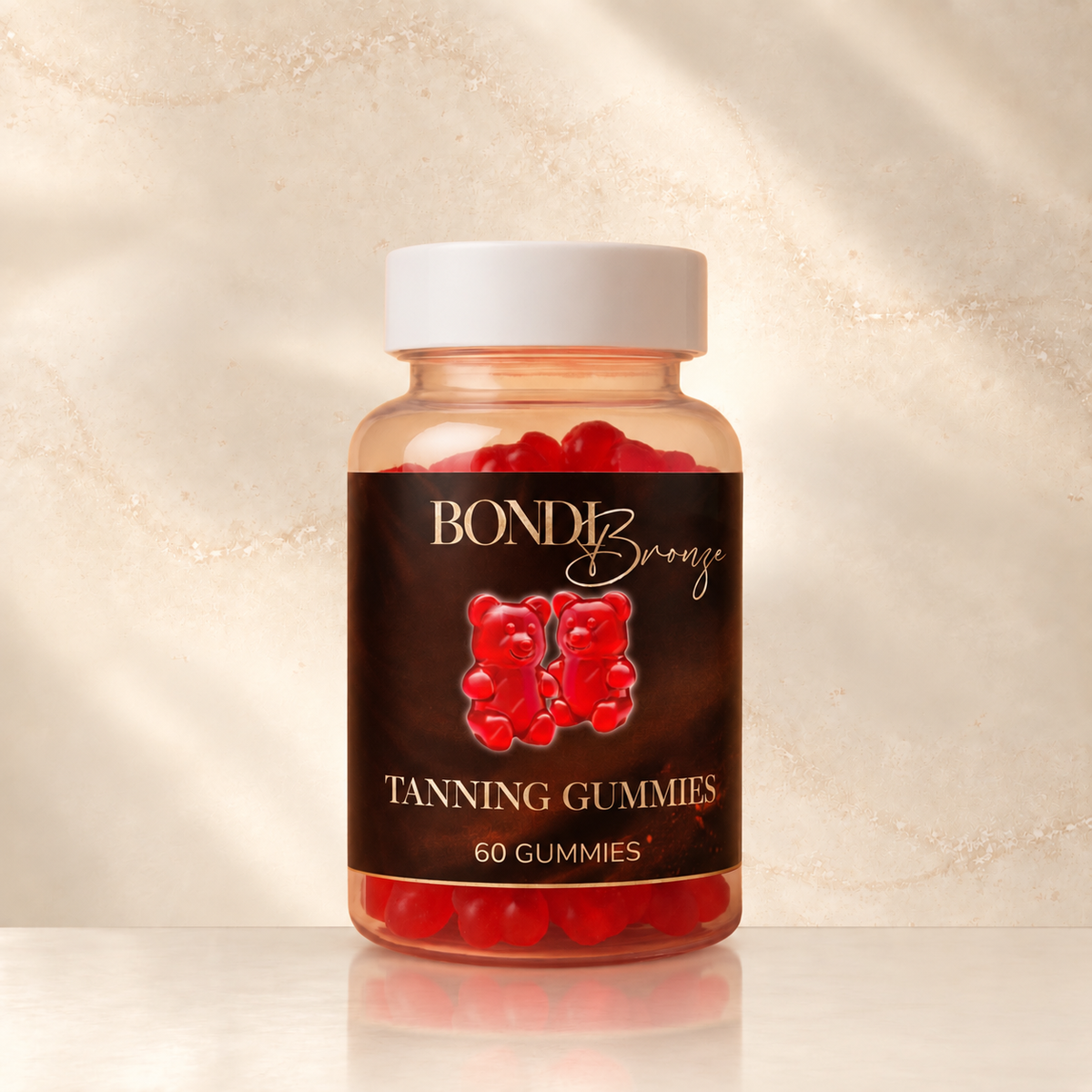 Tanning Gummies with Beta-Carotene | Raspberry Flavour | 60 Gummies